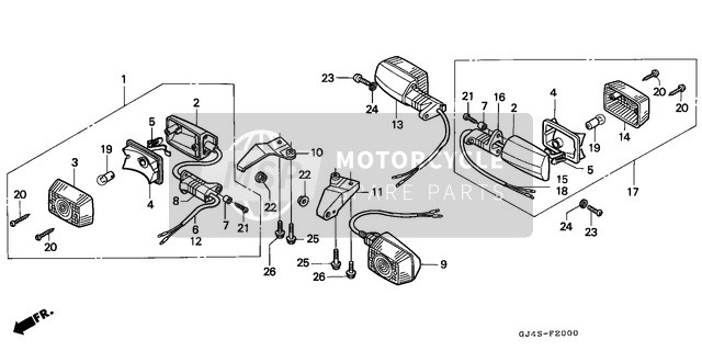 Honda SH75 1989 Indicatore per un 1989 Honda SH75